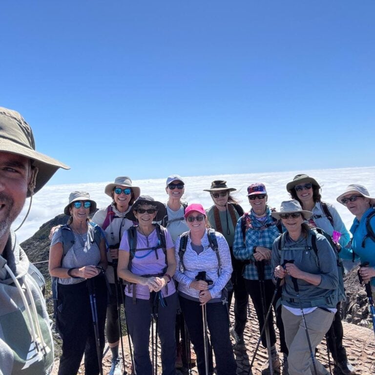 Happy group Madeira hikers