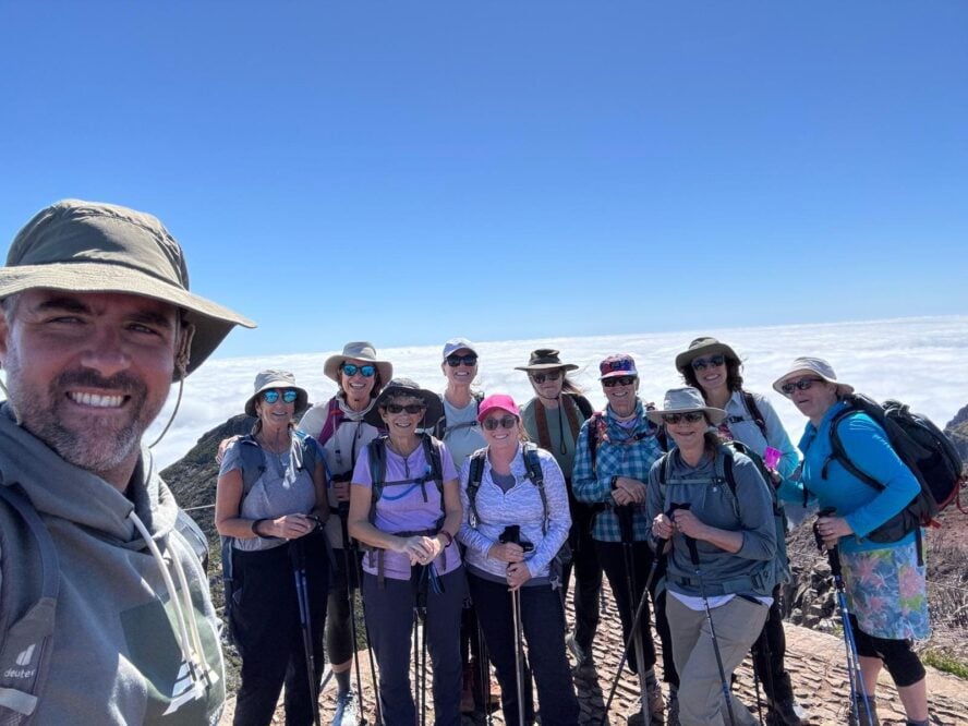 Happy group Madeira hikers