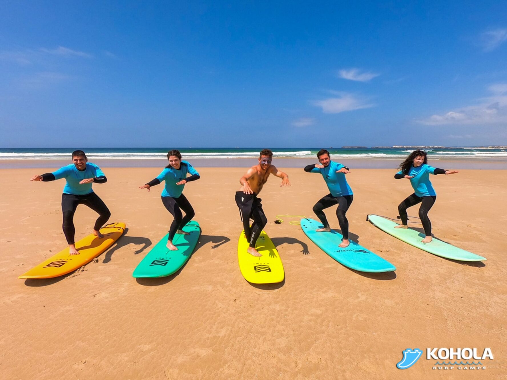 Happy surfers in Peniche