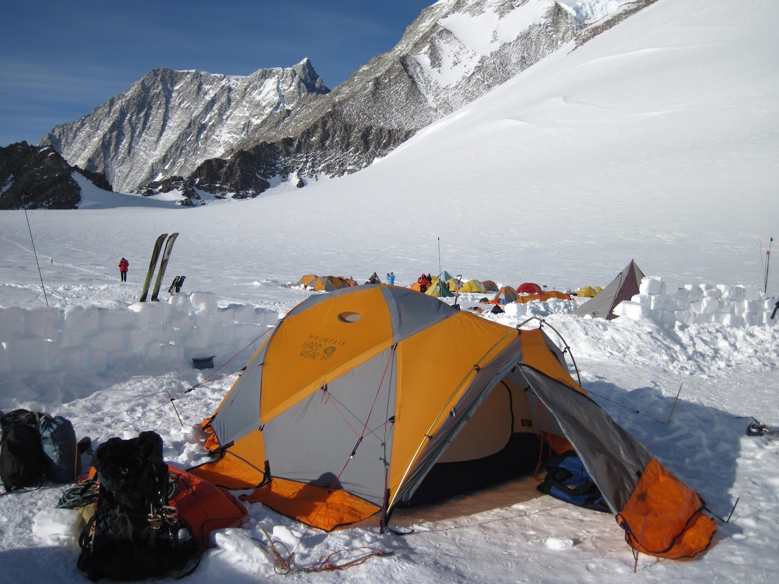 Low camp, used on a climbing expedition to the summit of Mt Vinson.
