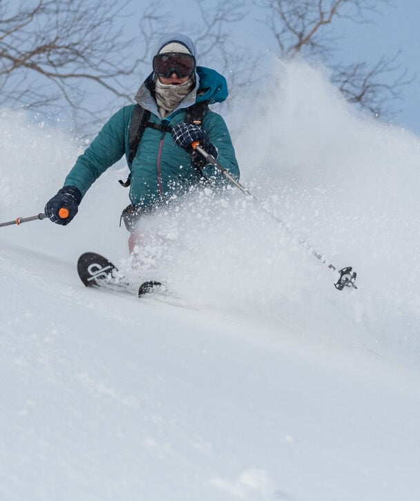 Backcountry skiing Japow