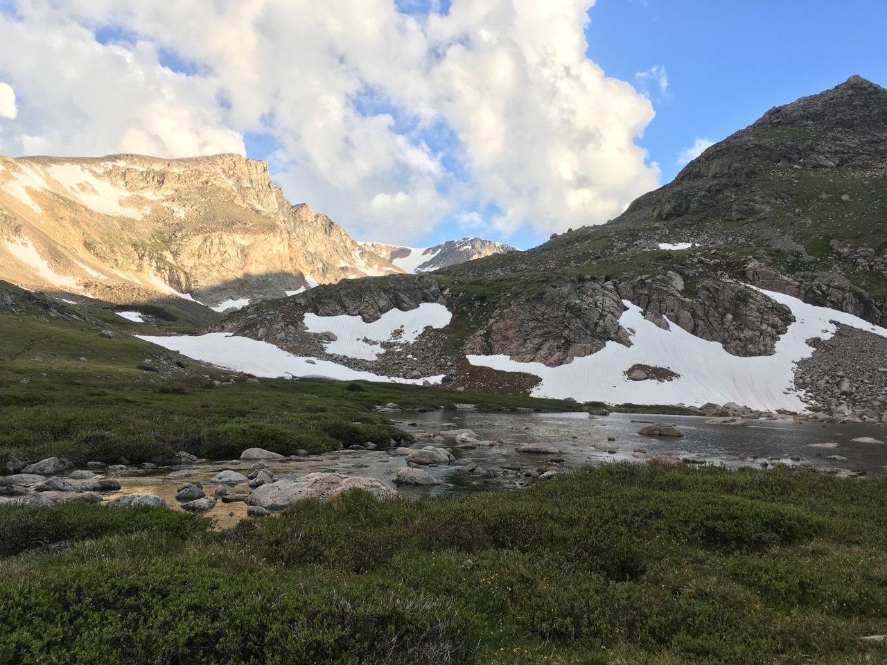Snow in Beartooth mountains