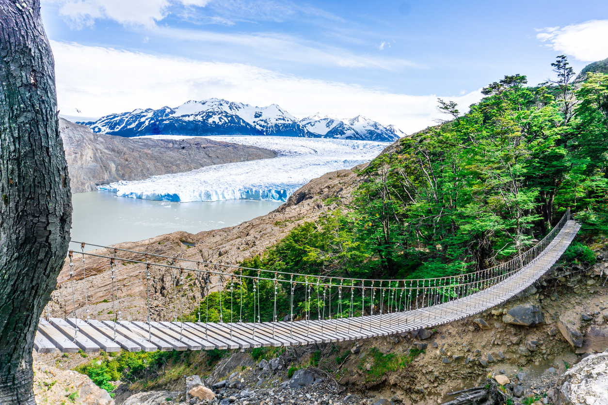 Suspension bridge in Torres del Paine