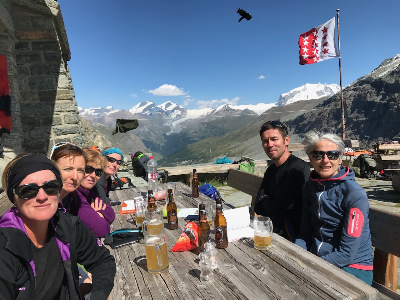 Taking a break at a Swiss hut
