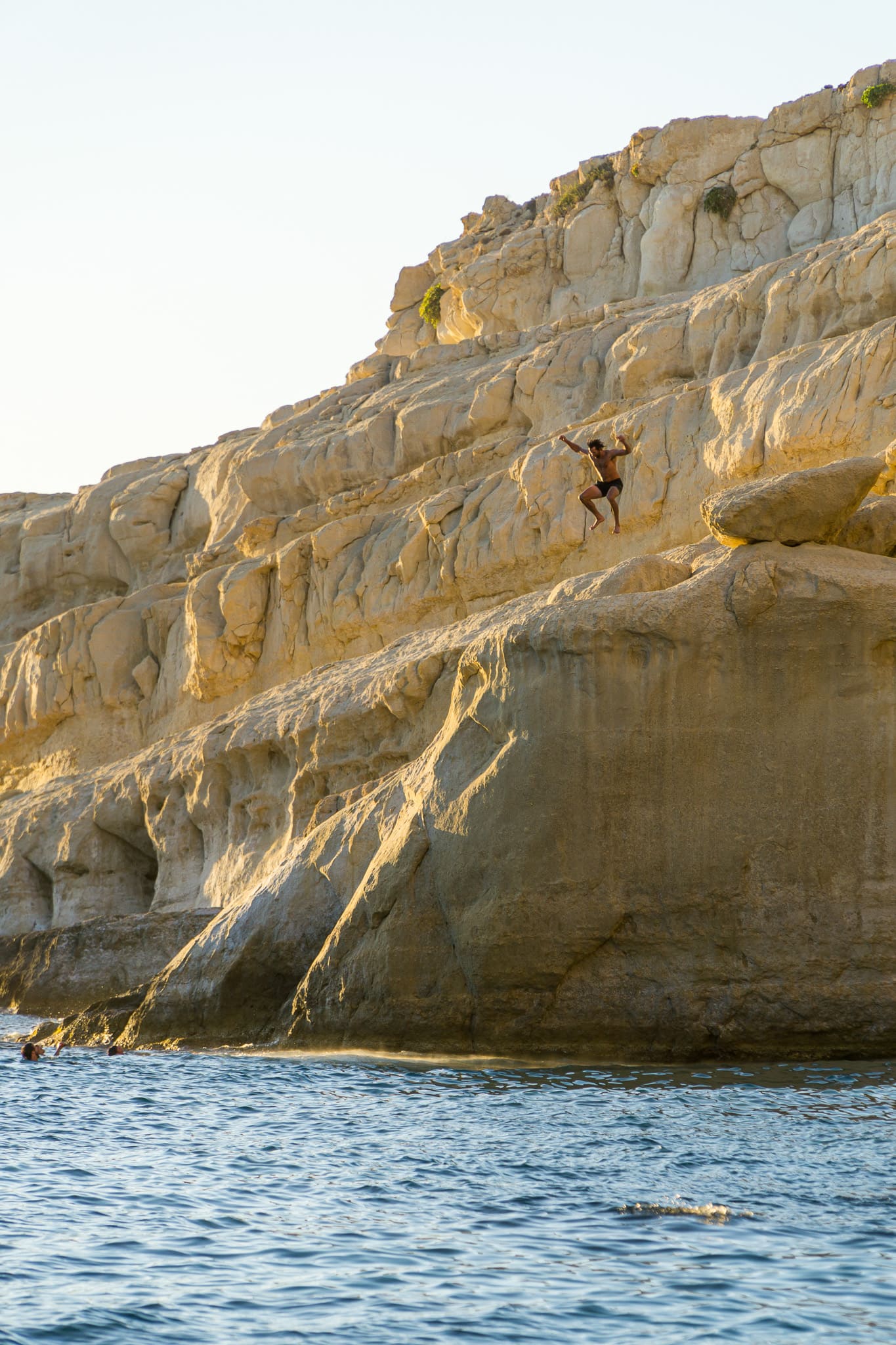Cliff jumping in Crete