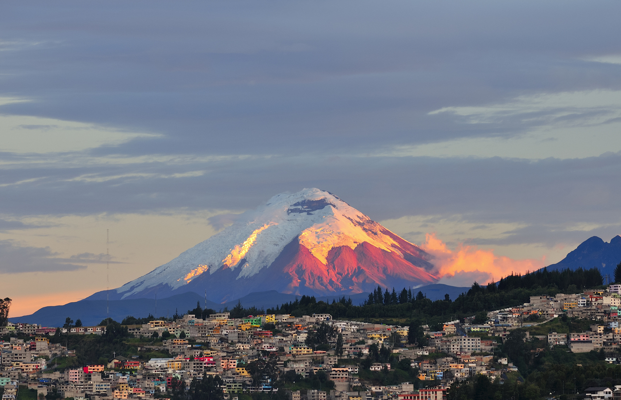 The Cotopaxi volcano rising above Quito, Ecuador’s capital.