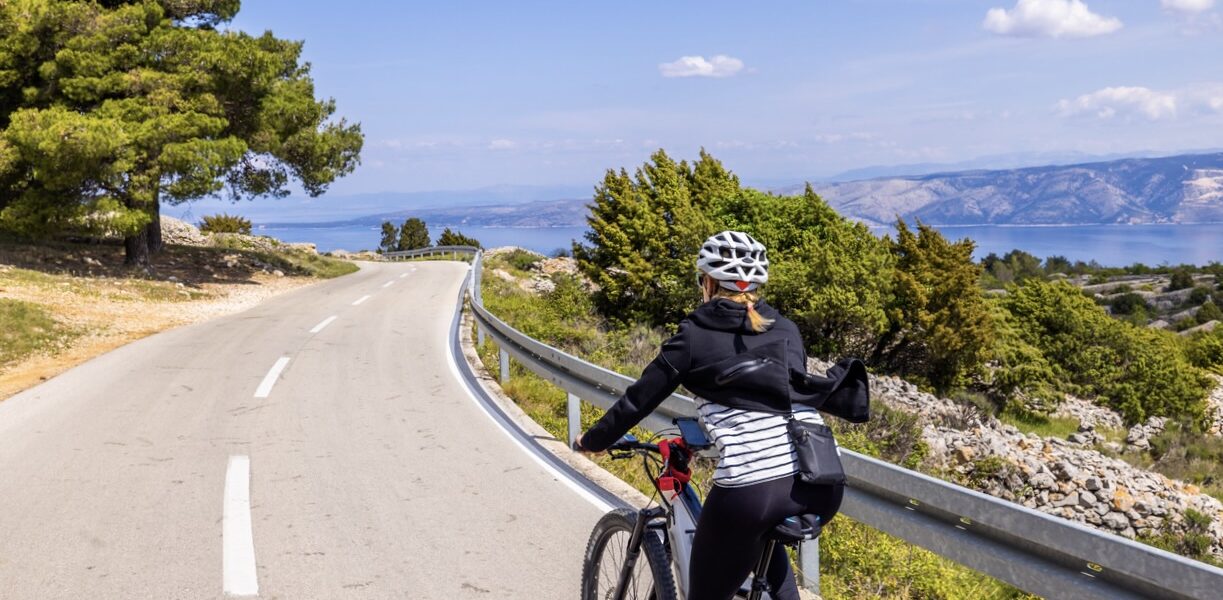 Cycling on Hvar, sunny day