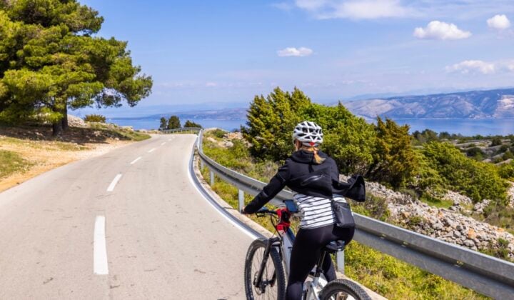 Cycling on Hvar, sunny day