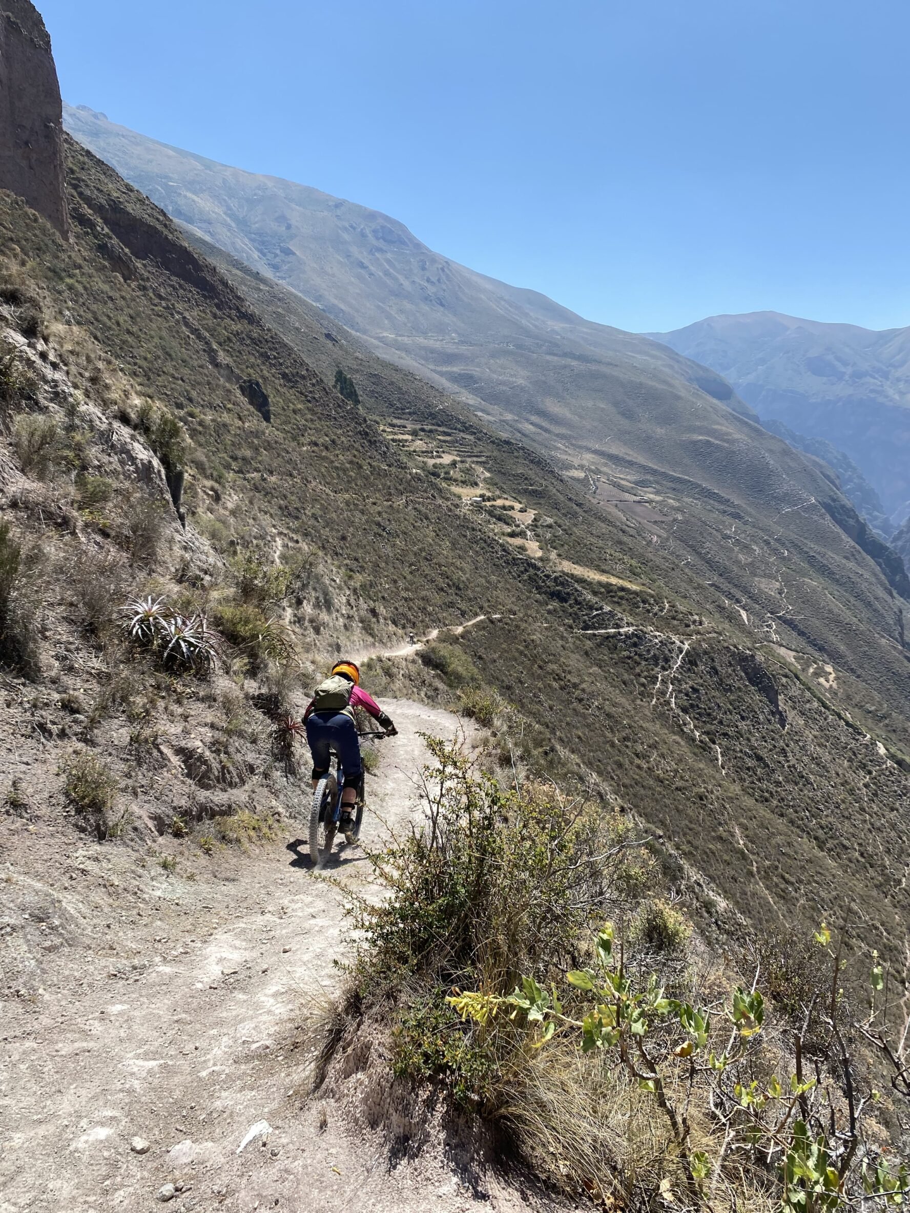 Exposed singletrack above Cusco