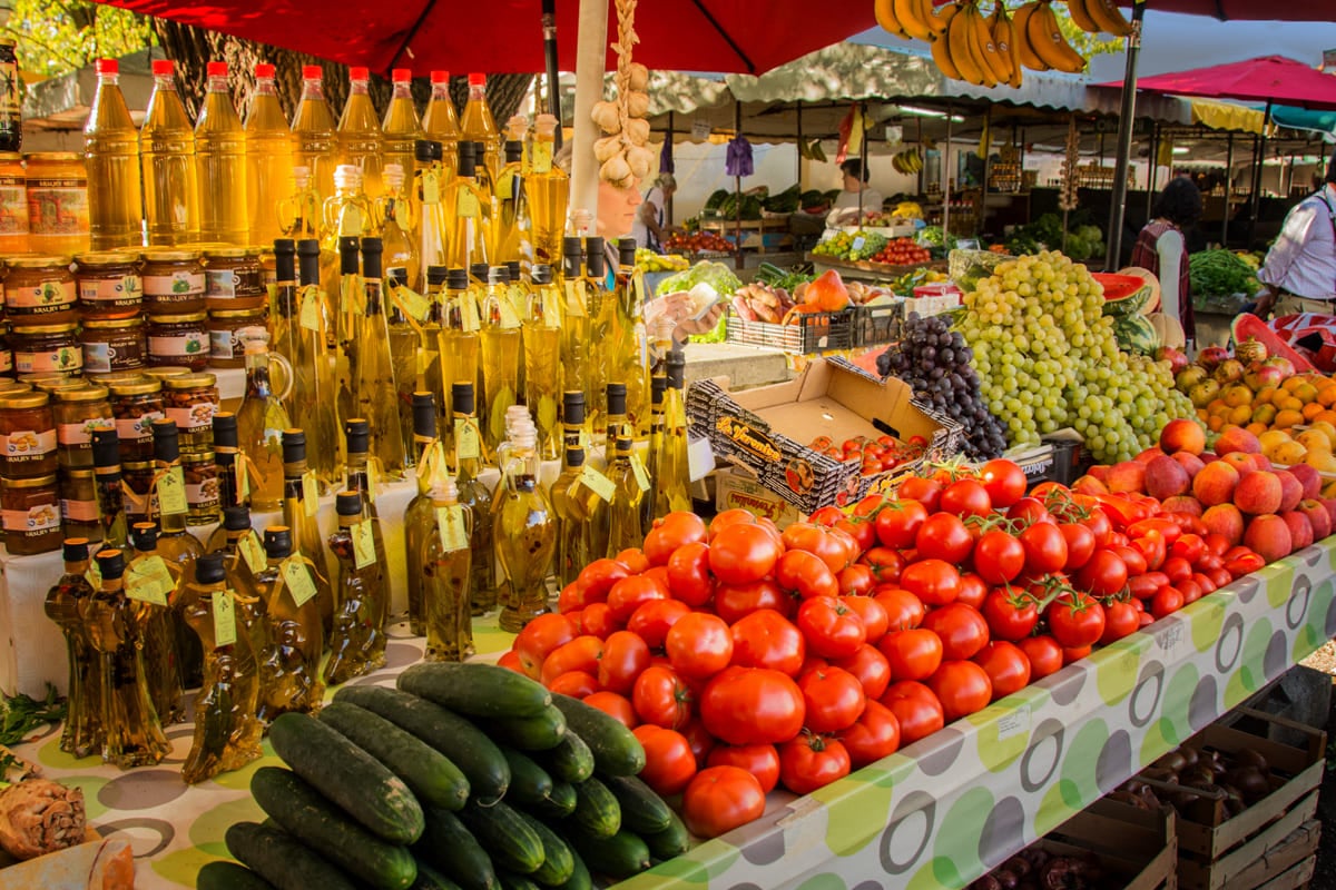Fresh produce at a market