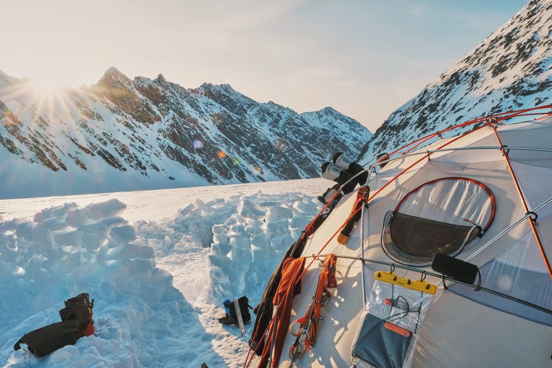 Glacier base camp in Alaska