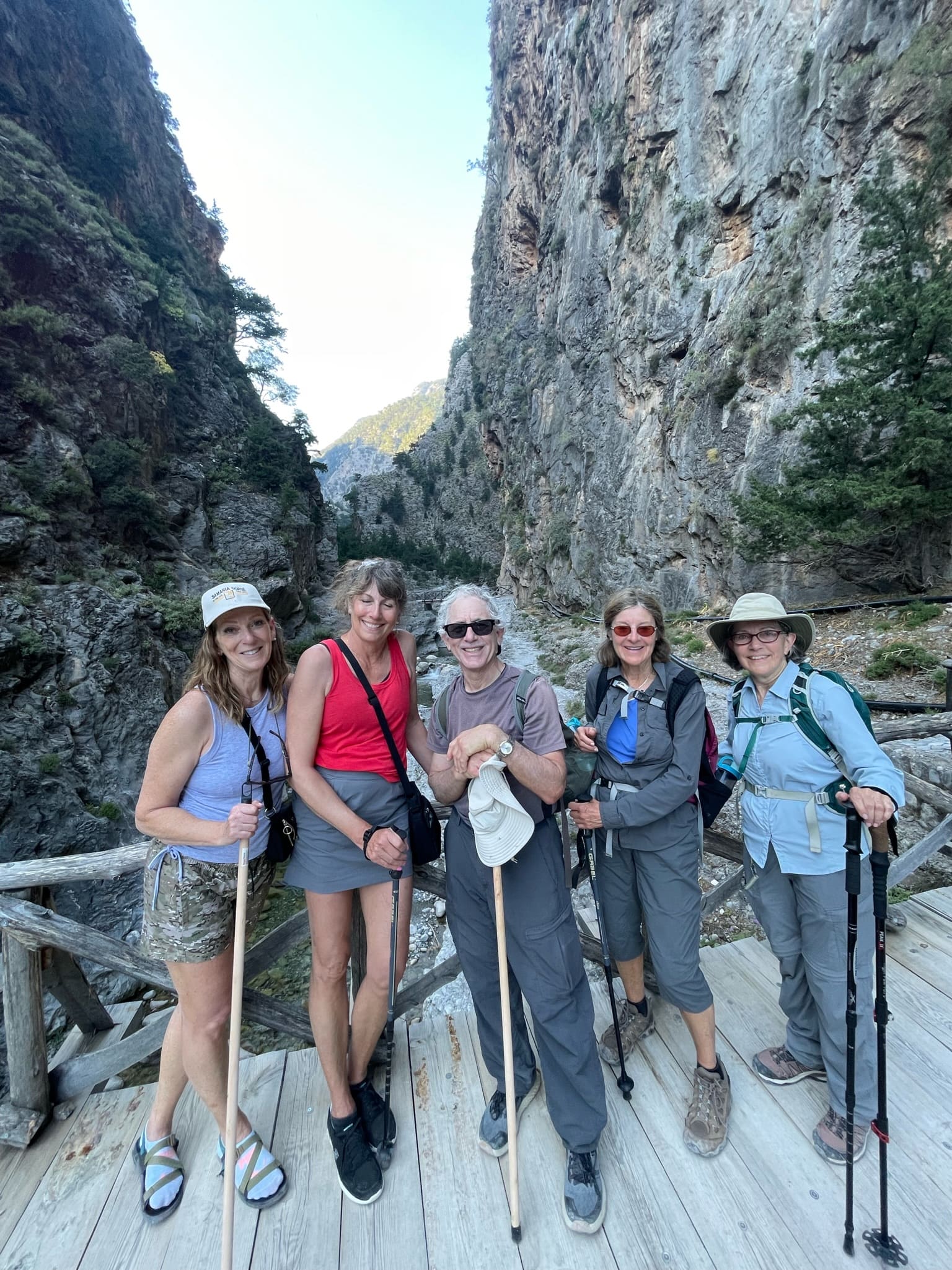 Hiking in a gorge in Crete