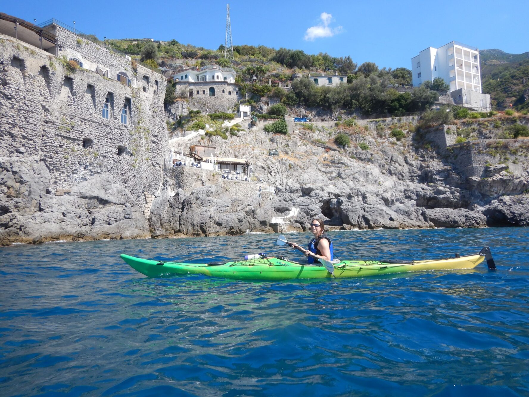 Kayaking beneath the cliffs of Amalfi