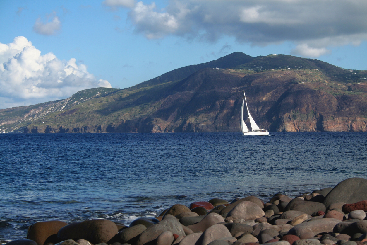 The channel between the islands of Lipari and Salina, two volcanic islands in Southern Italy.