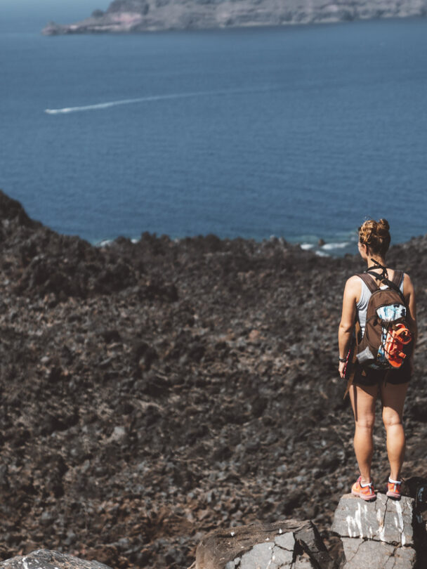 Guided sea kayaking in Santorini
