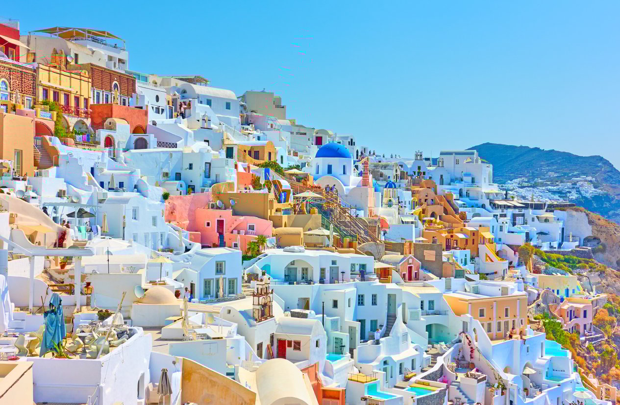 Panorama of Oia in Santorini