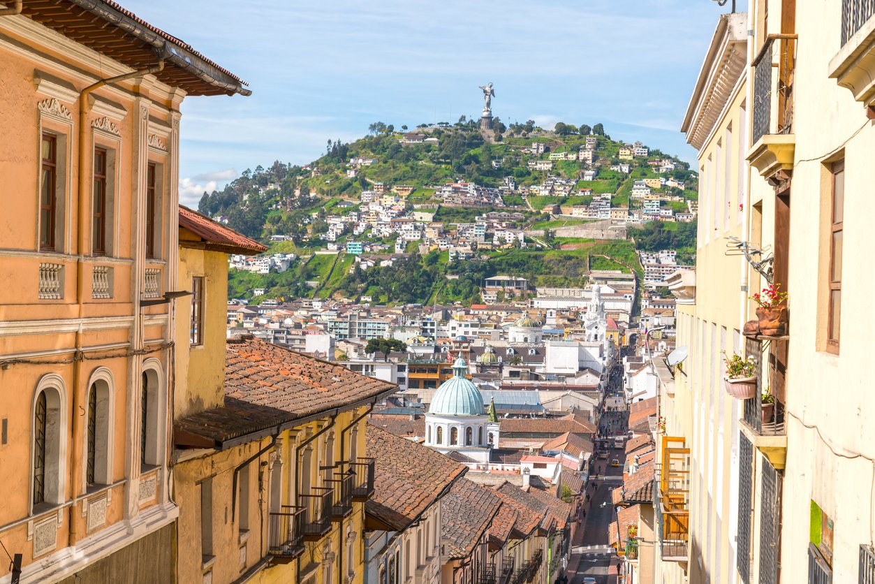 A street in the old part of Quito.