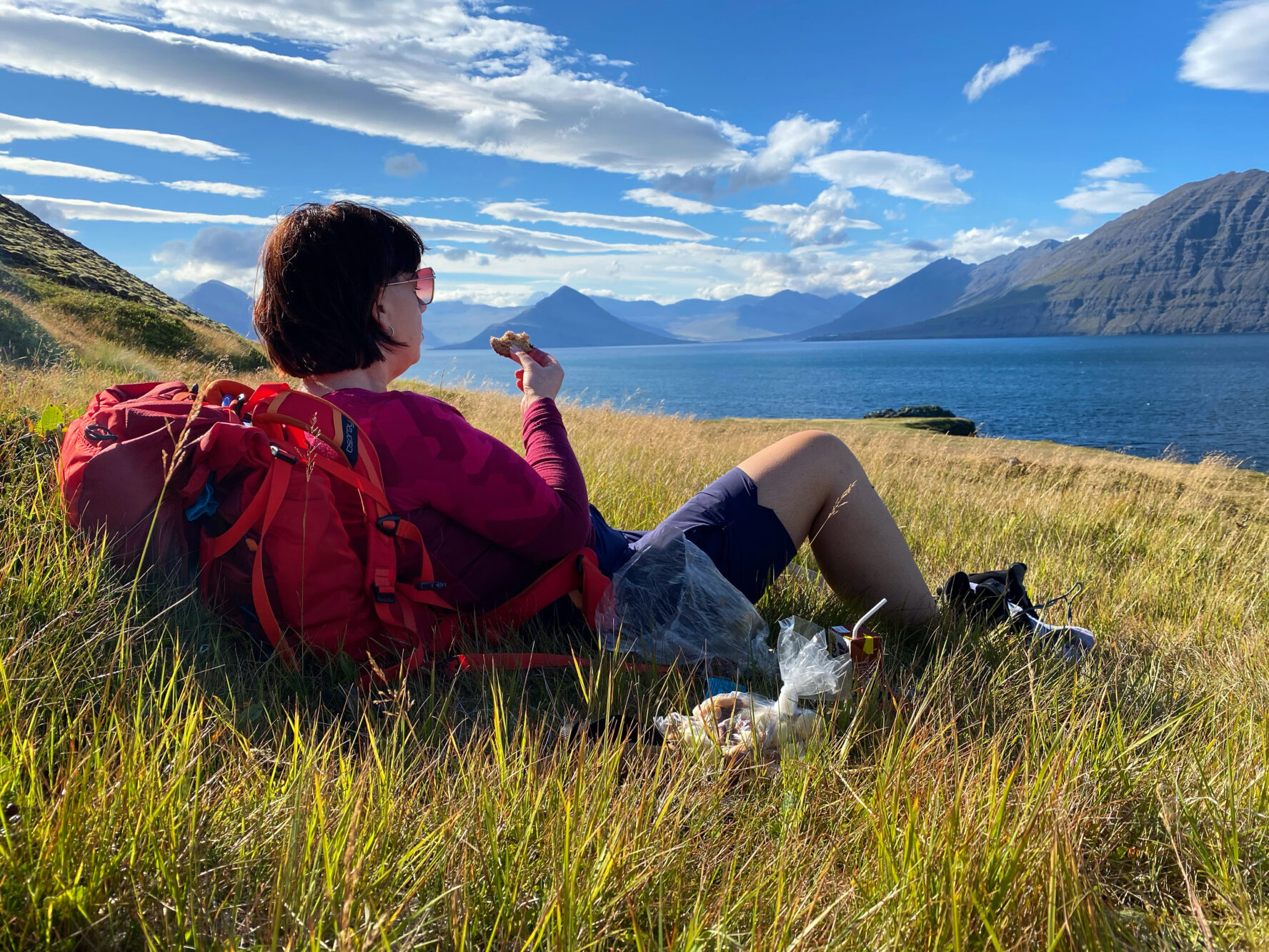 Relaxing by the lake in Iceland