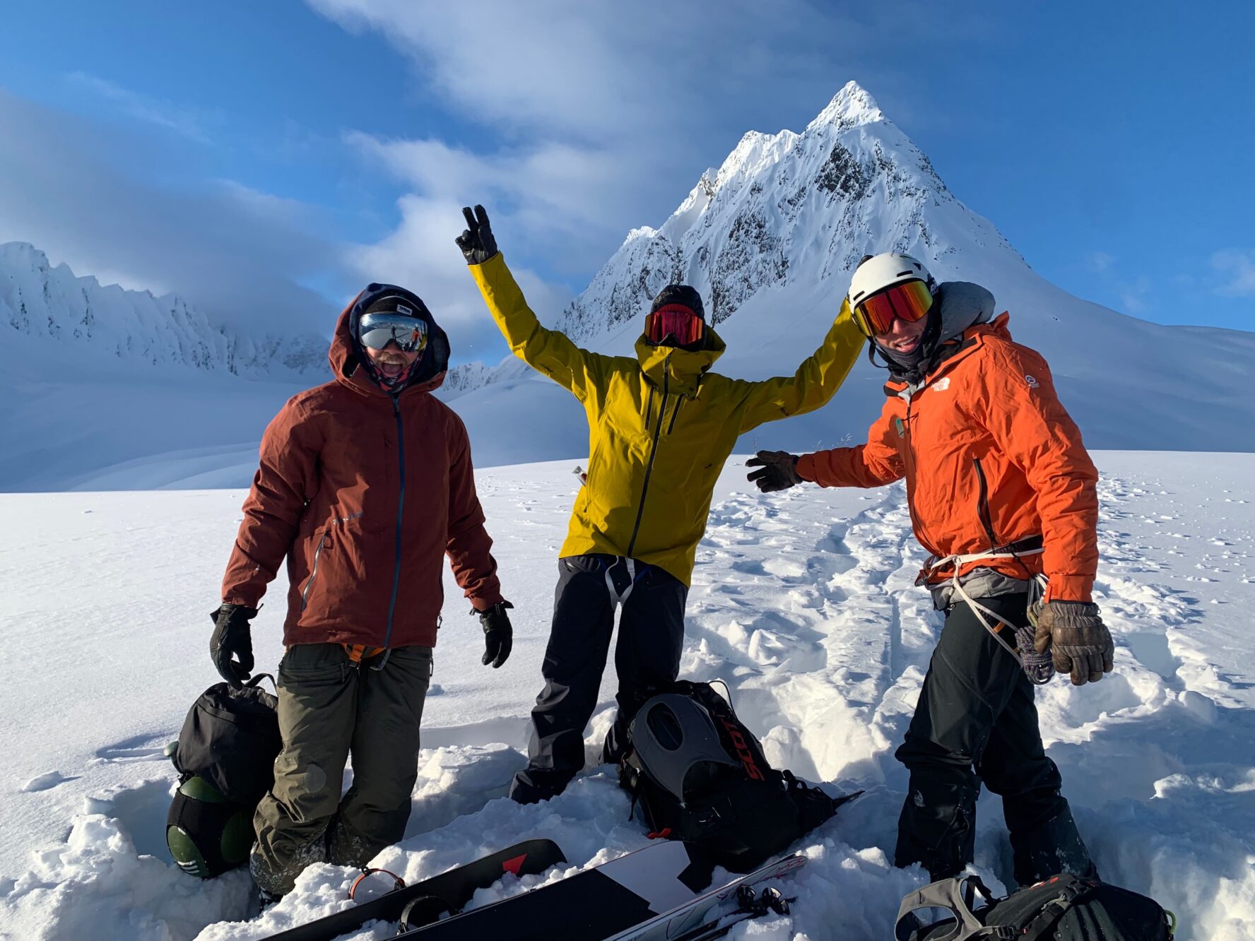 Skiing group in Alaska