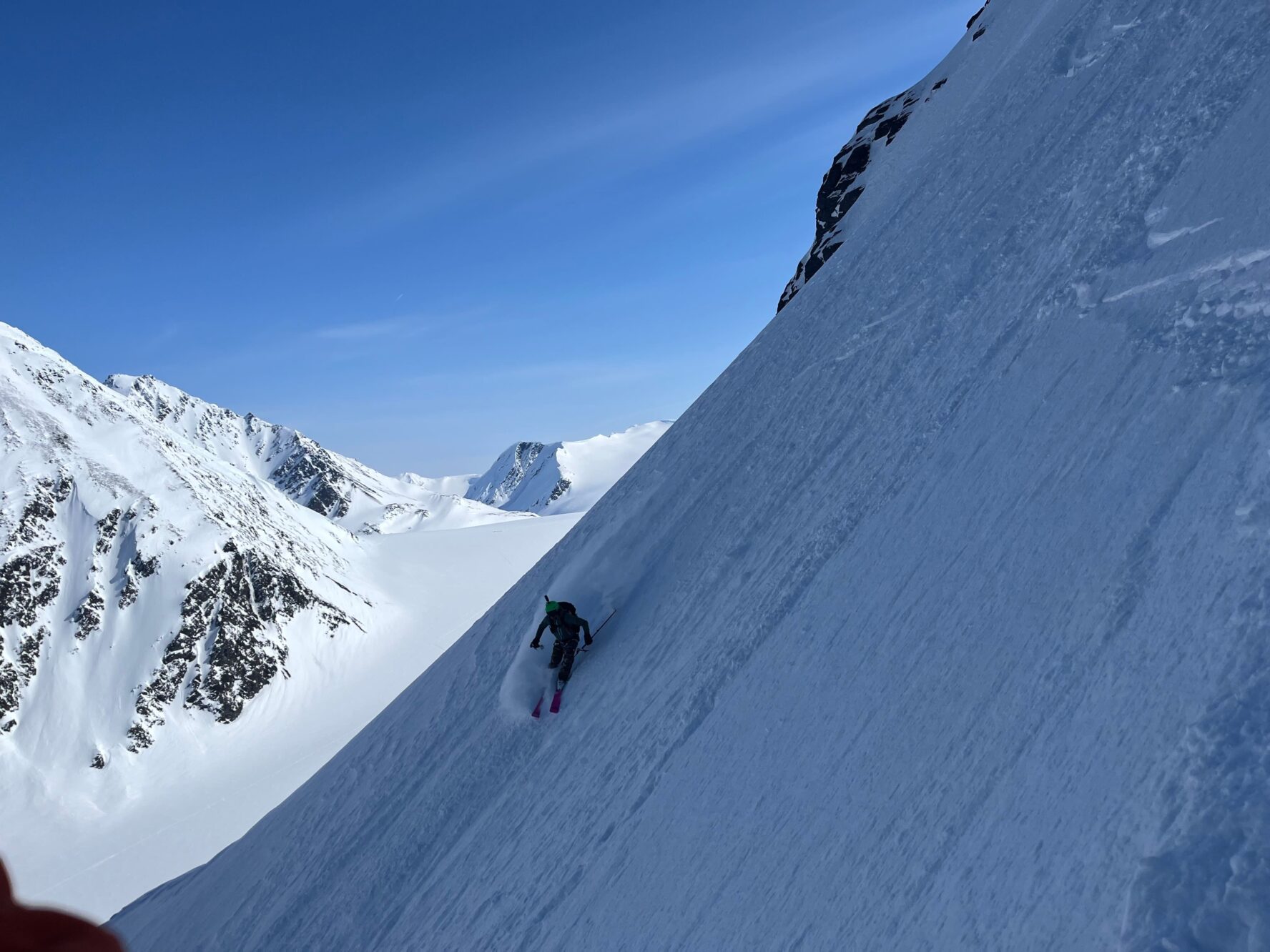 Steep skiing in Alaska
