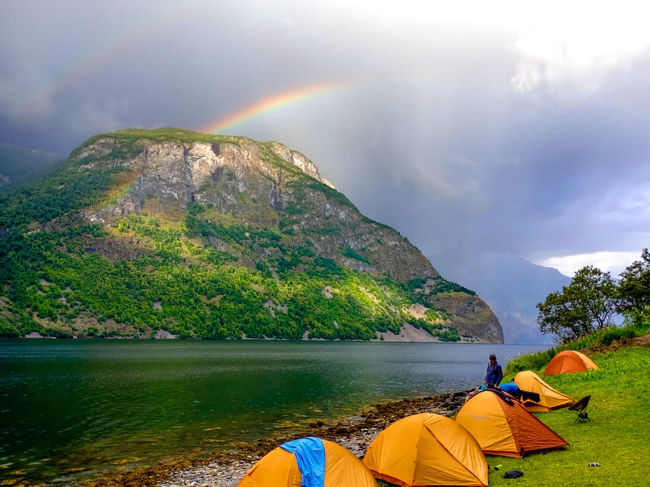 Rainbow above a mountain in Stokko