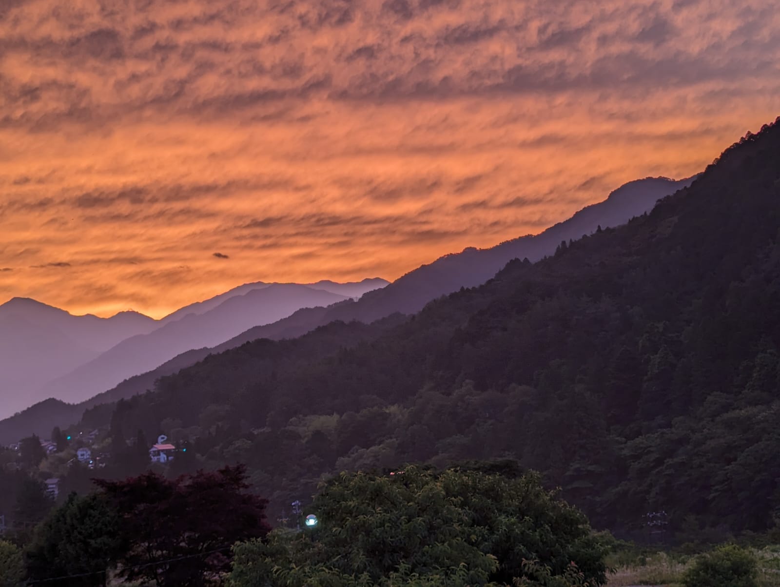 Sunset view on the Nakasendo