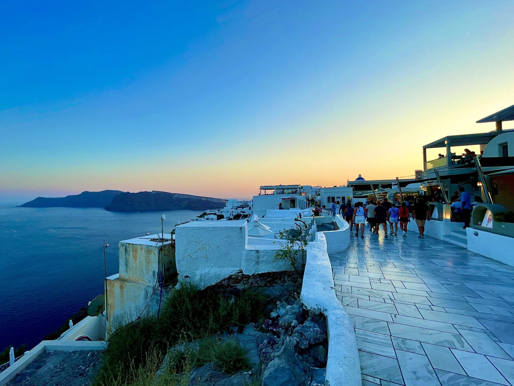 Visitors in Santorini