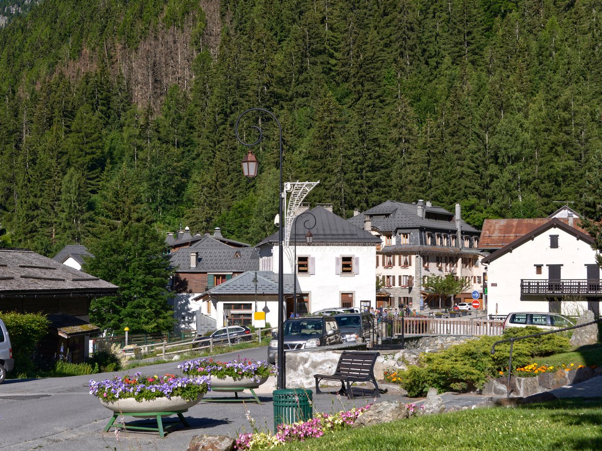 The village of Argentiere in the French Alps.