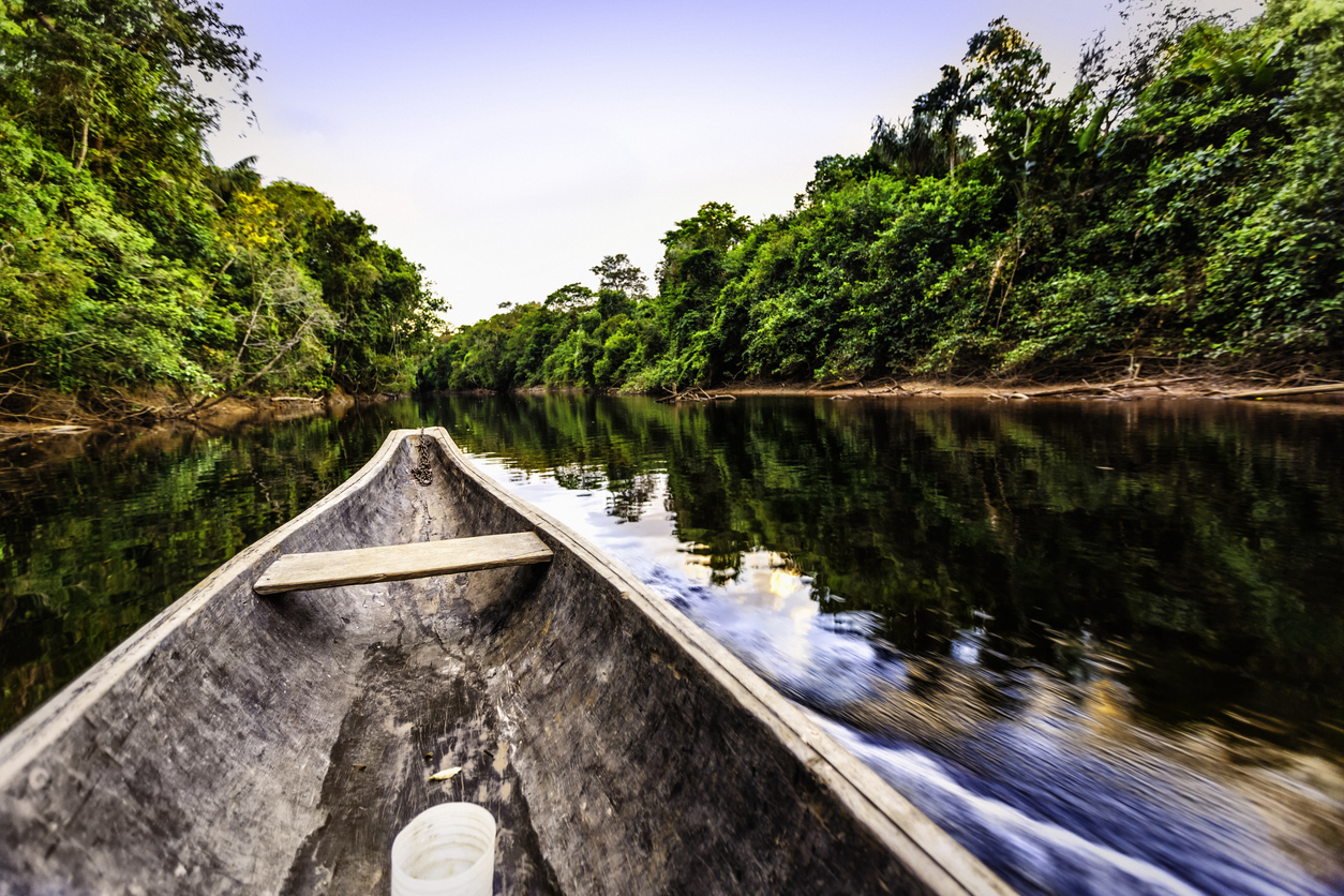 Canoeing in Amazon, Ecuador