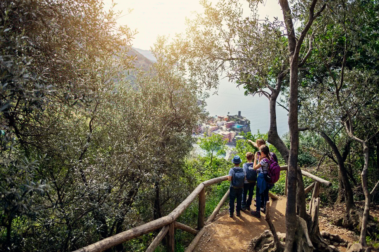 Family hiking in Cinque Terre