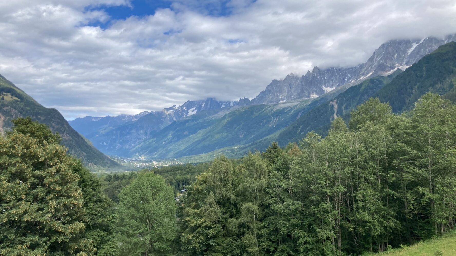 Lush green valley in the Alps