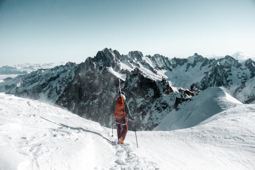 mont blanc peaks skier