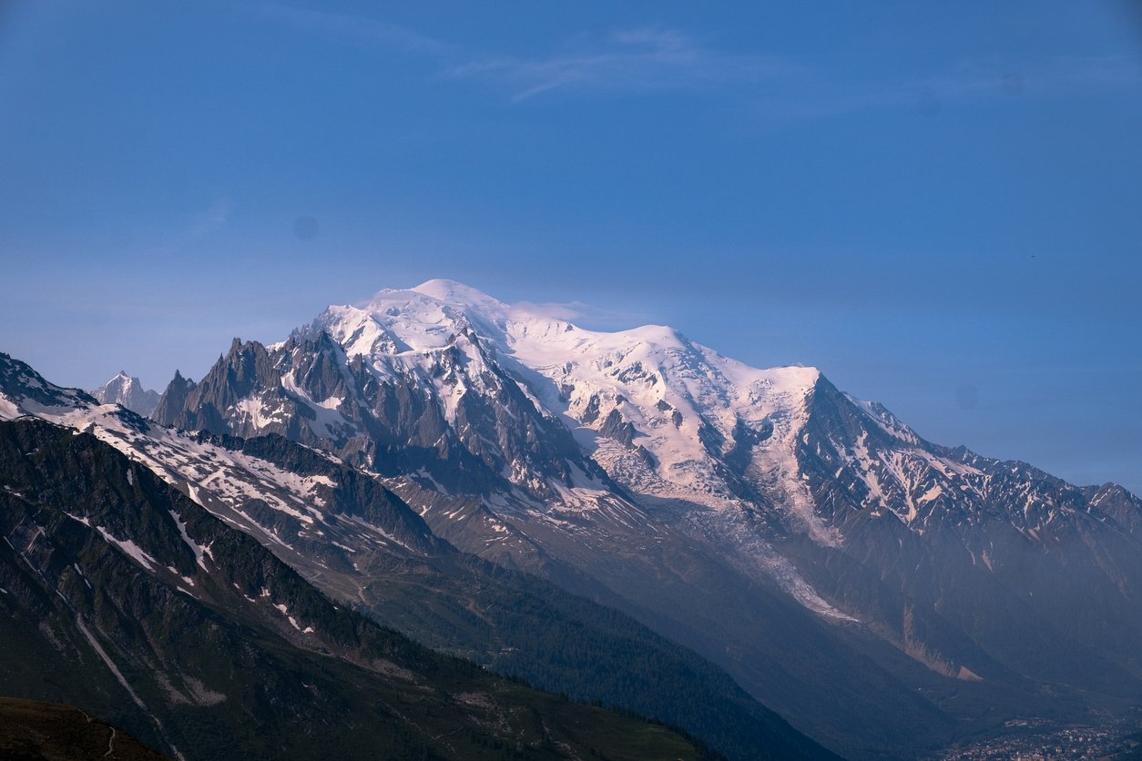 View of Mont Blanc from Col de Balme, France.