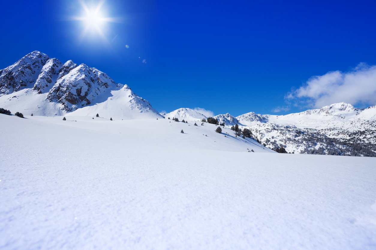 Mountains of Andorra in snow