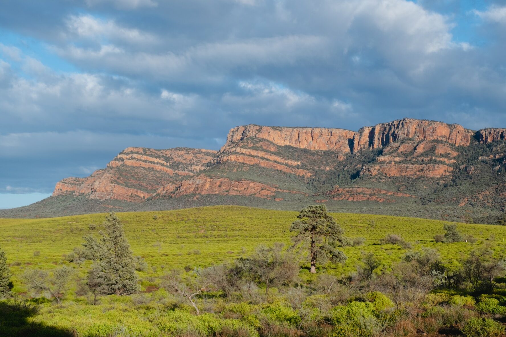 Red mountains in the Australian Outback.