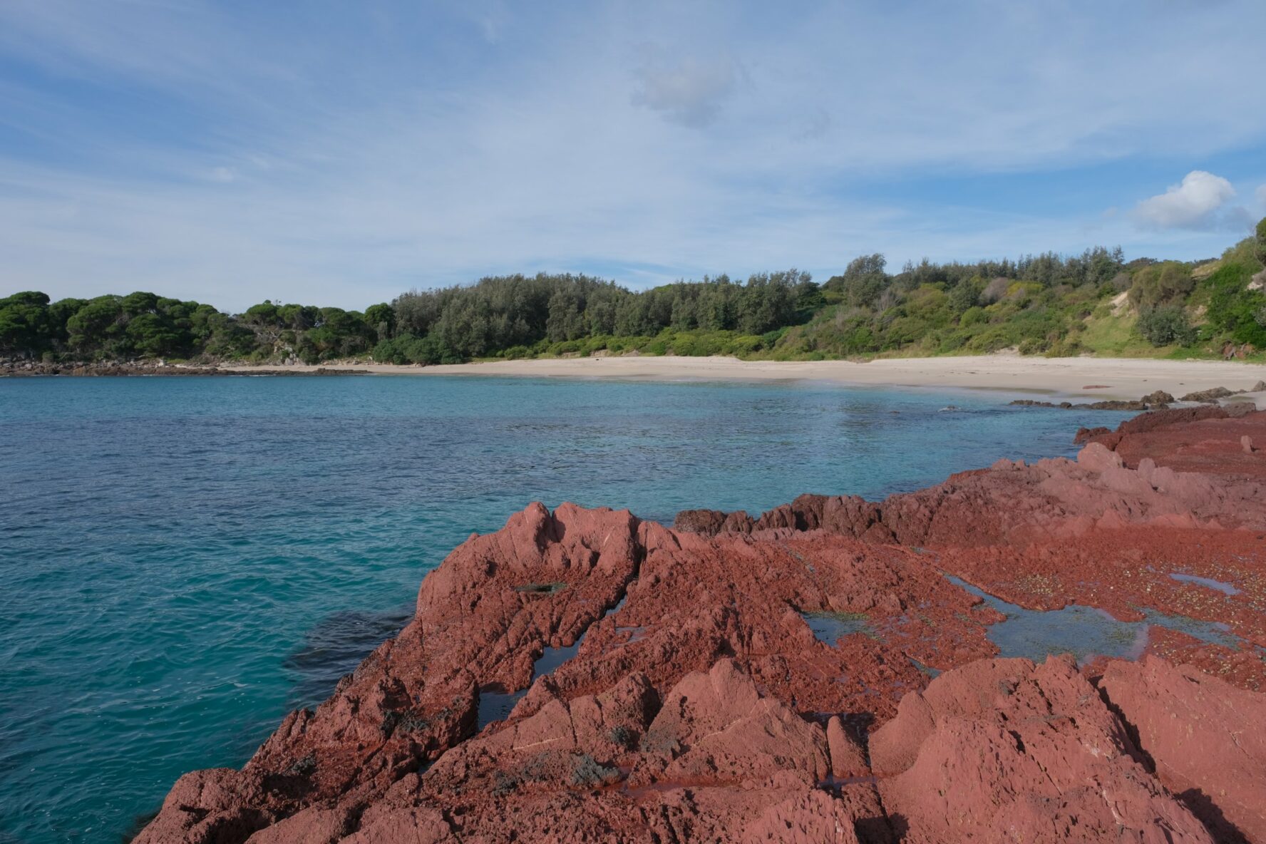 Red rock formations seen during the Light to Light Walk, Australia.