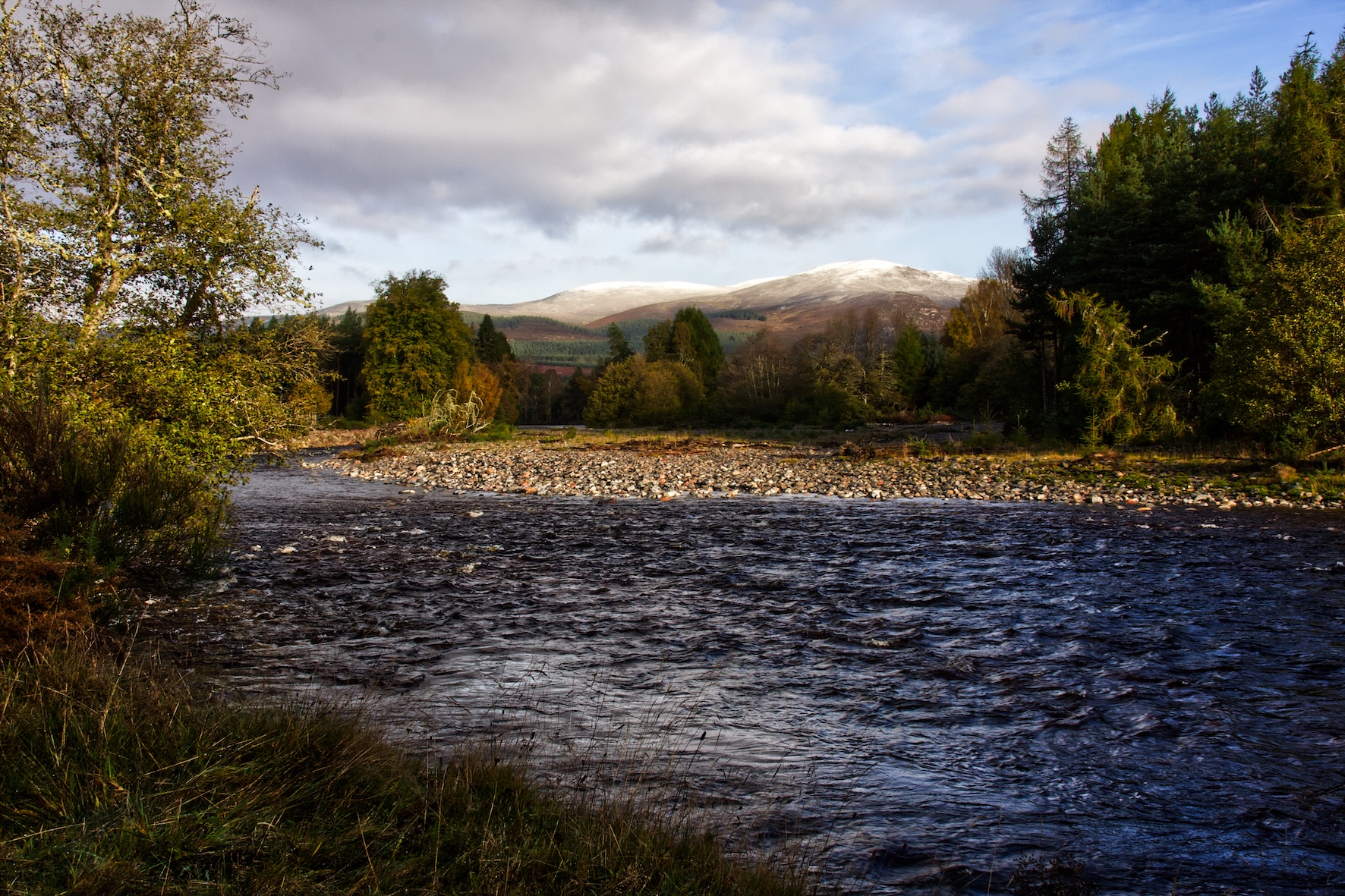 Badenoch, Scotland, UK - October 21, 2021: Lower Glen Feshie Sculpture Trail