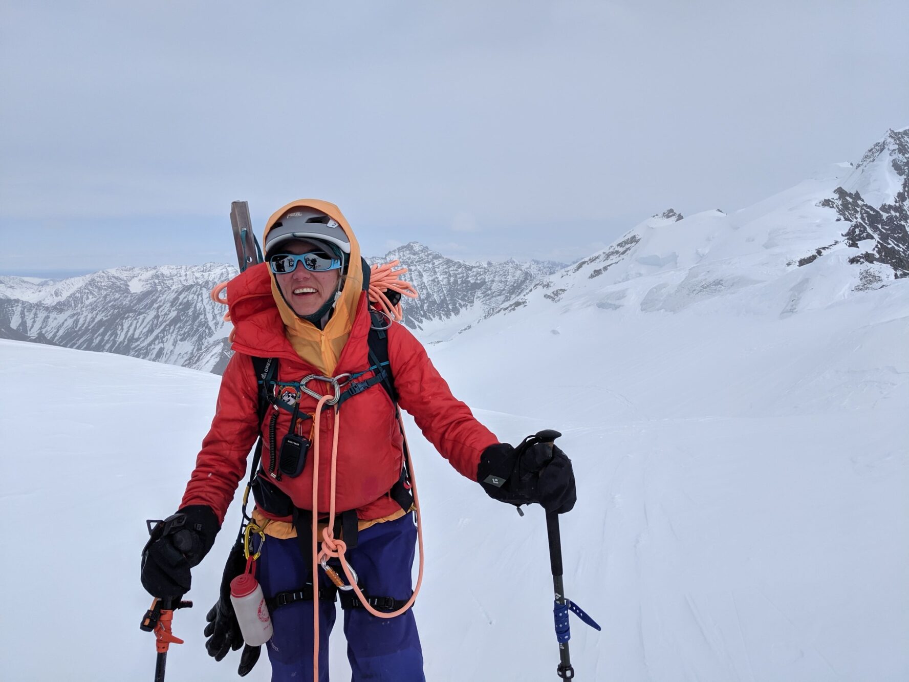 Smiling skier in Chugach