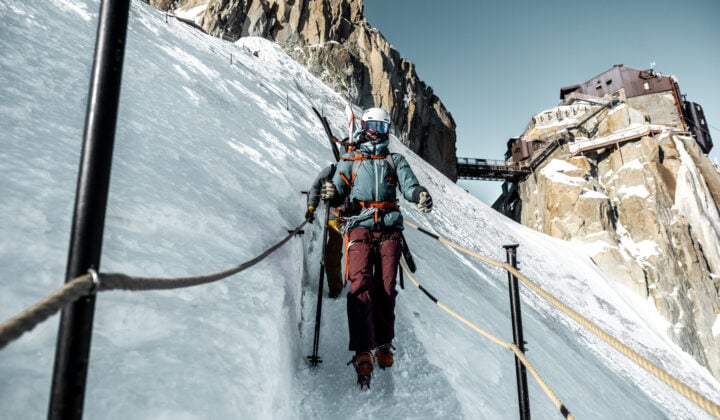 starting descent mont blanc