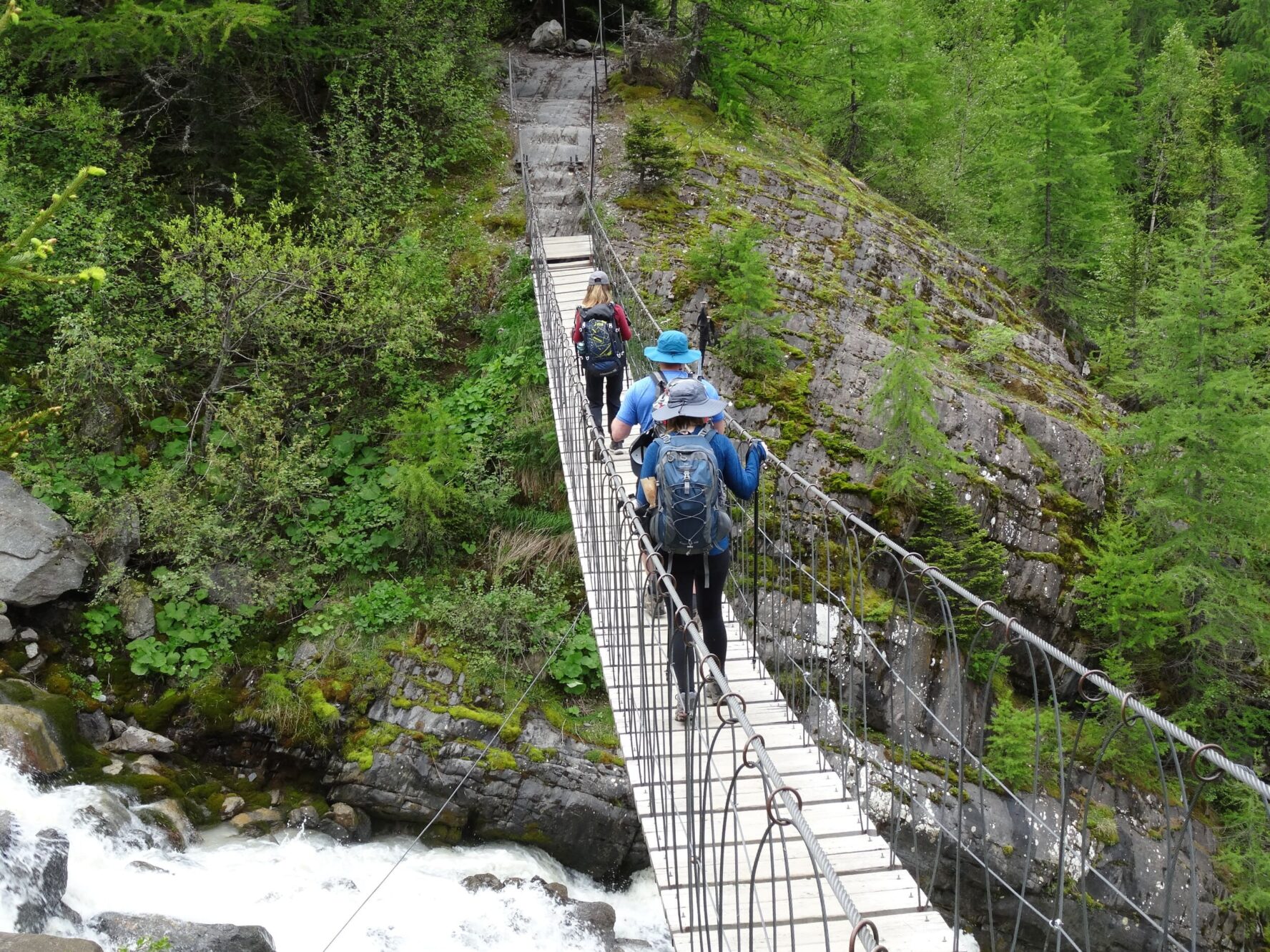Suspension bridge along TMB