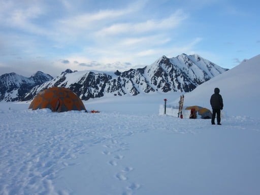 Tent in the Chugach mountains