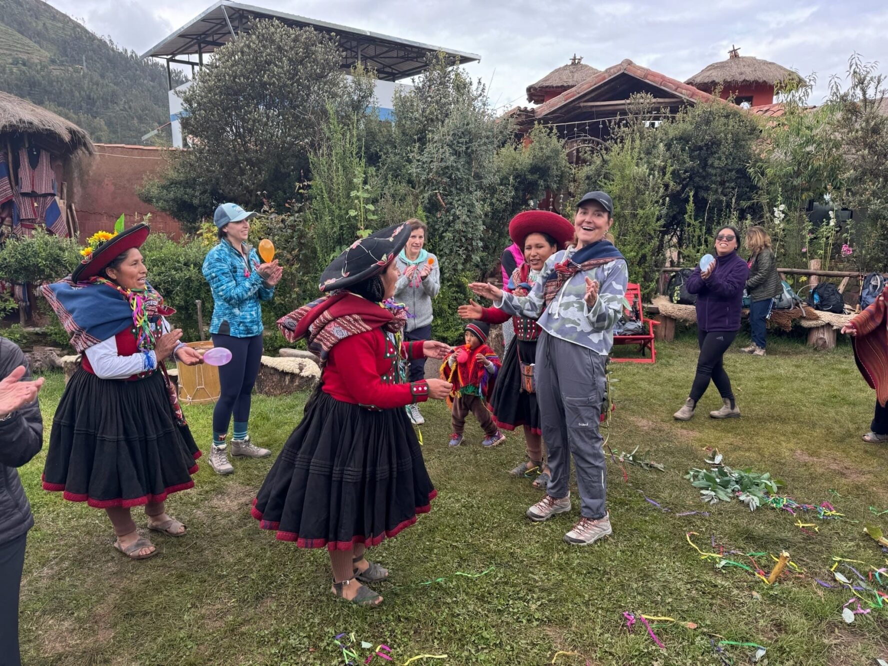 Visitors traditional Peru women