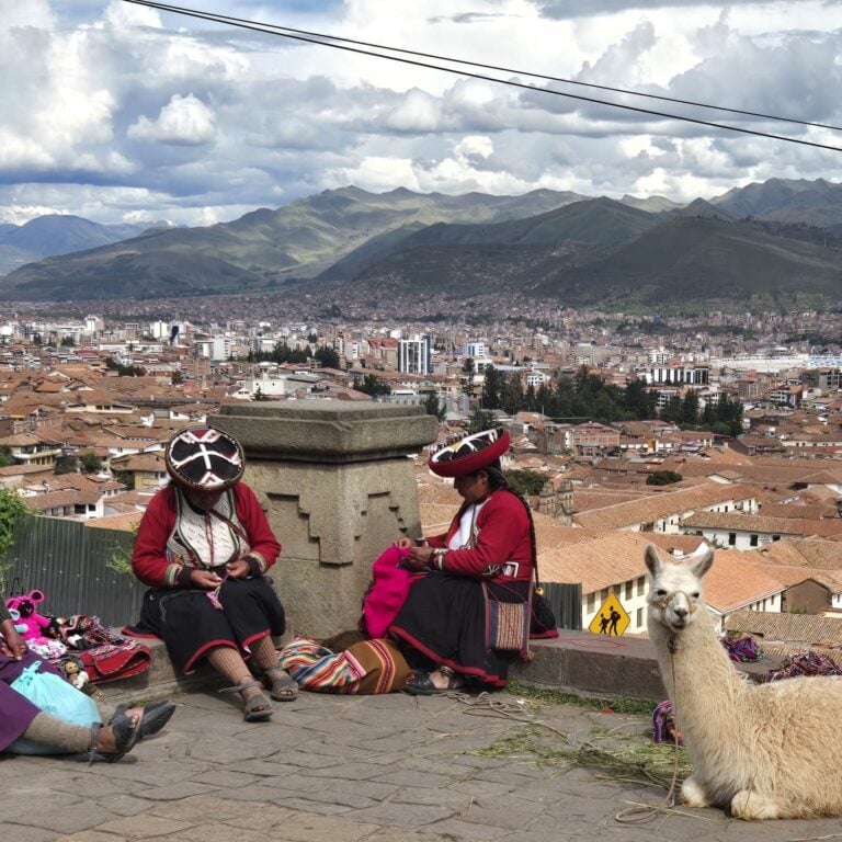 Women Andes llama