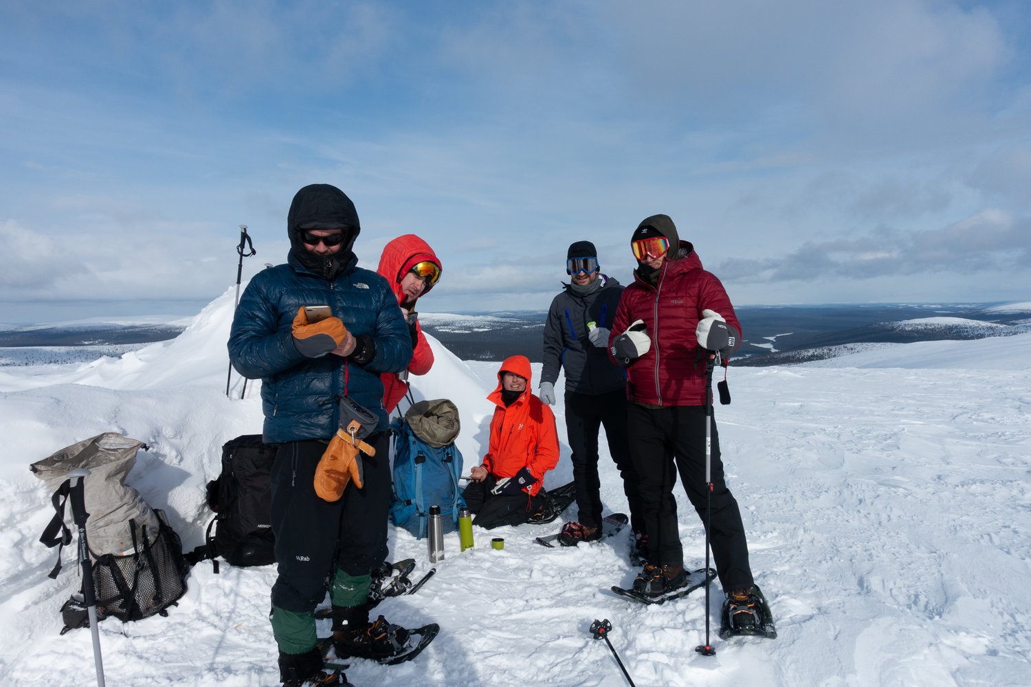 Tourers taking a short break in the backcountry