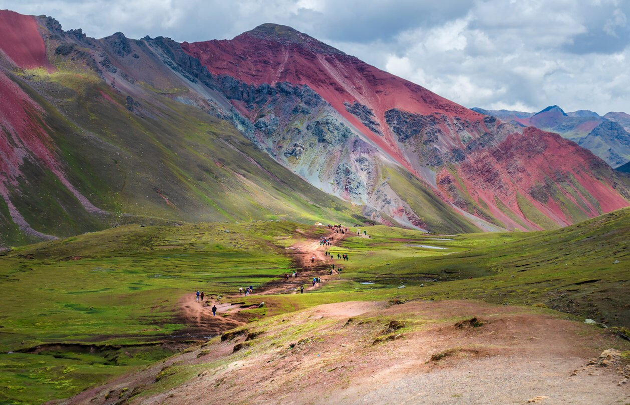 The Pitumarca Valley, dubbed Red Valley, near the Rainbow Mountain, in Peru.