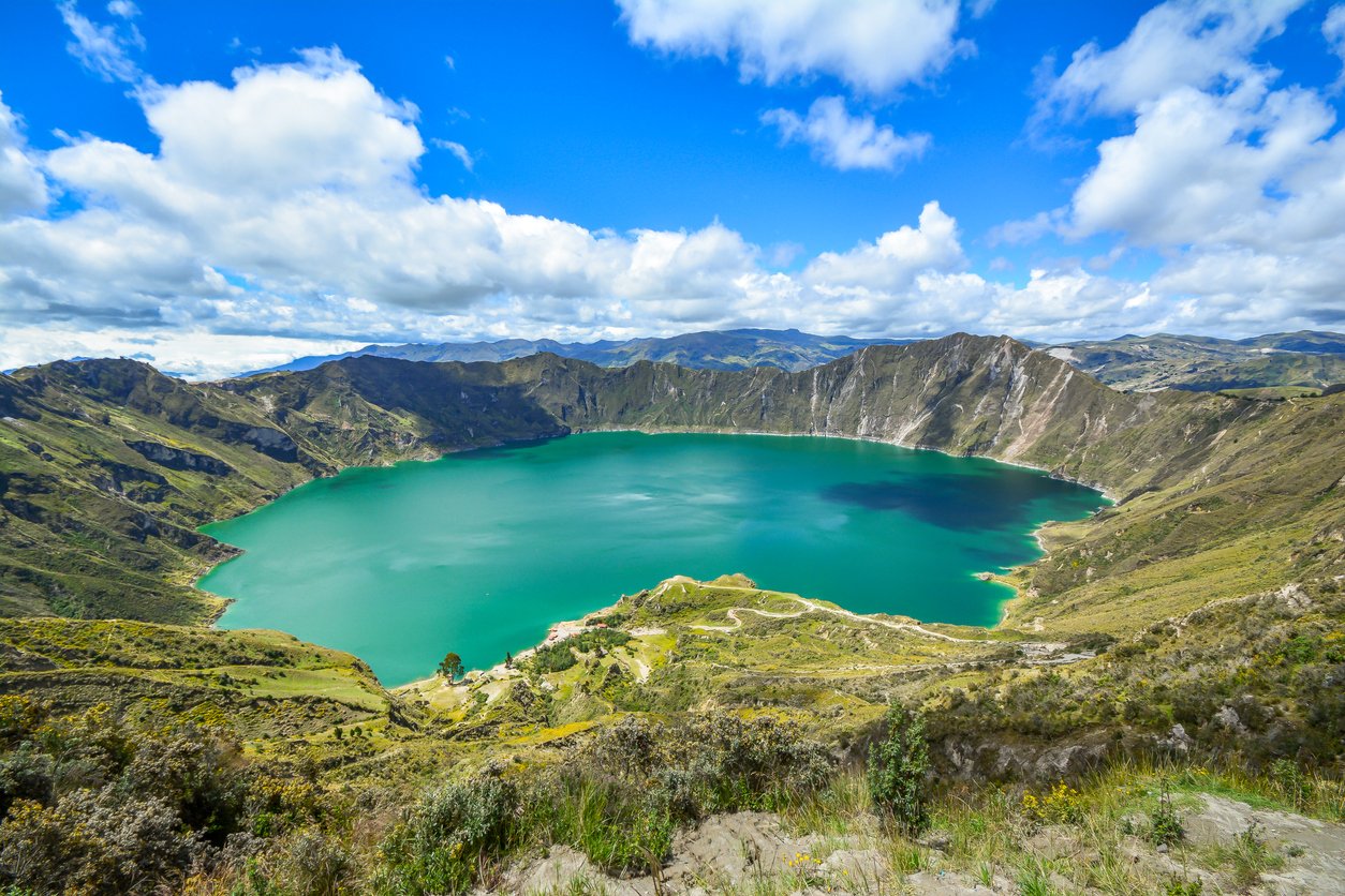 Quilotoa lake in Ecuador