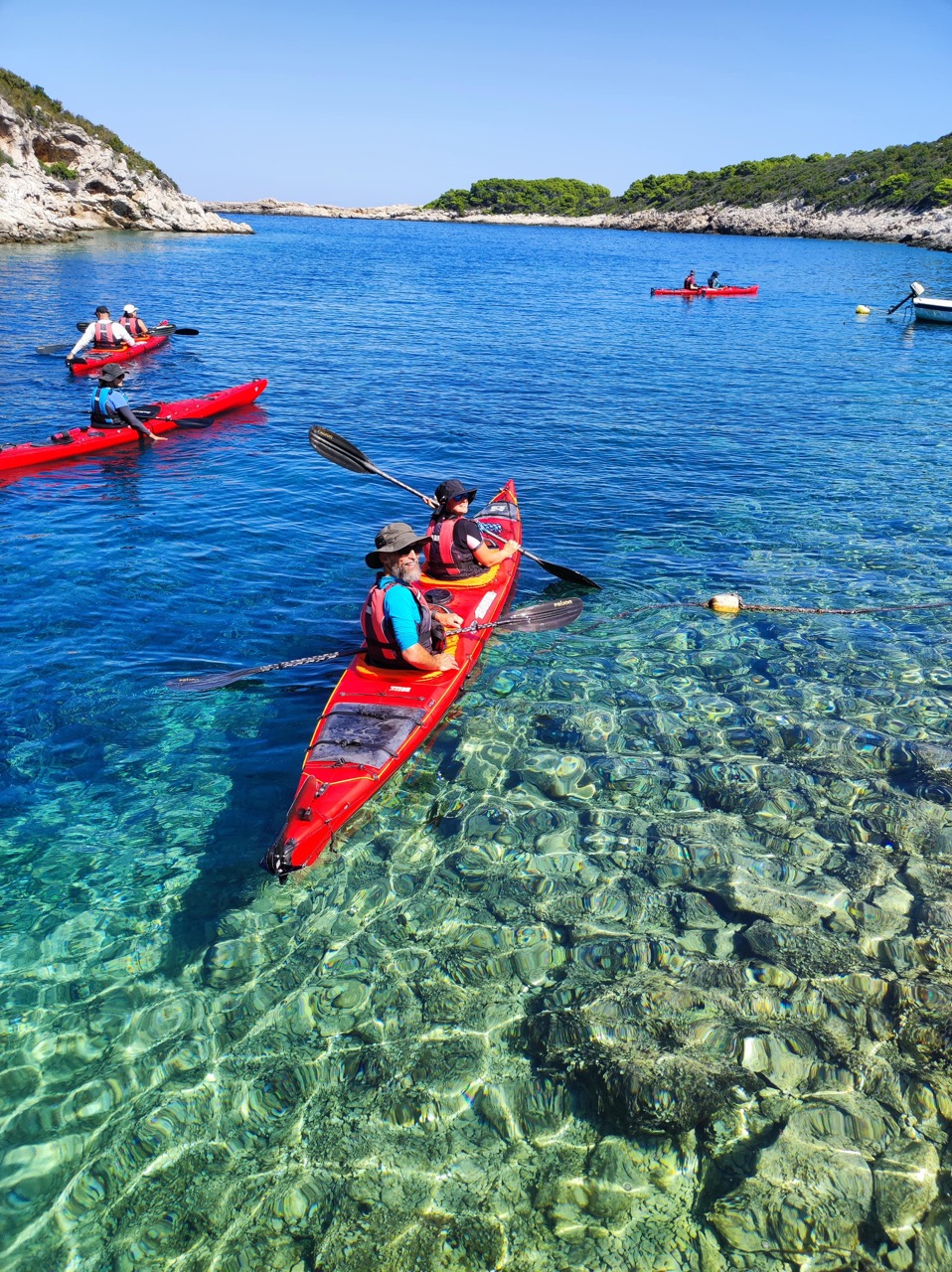The seas are so clear you can see the sea bottom form your kayak