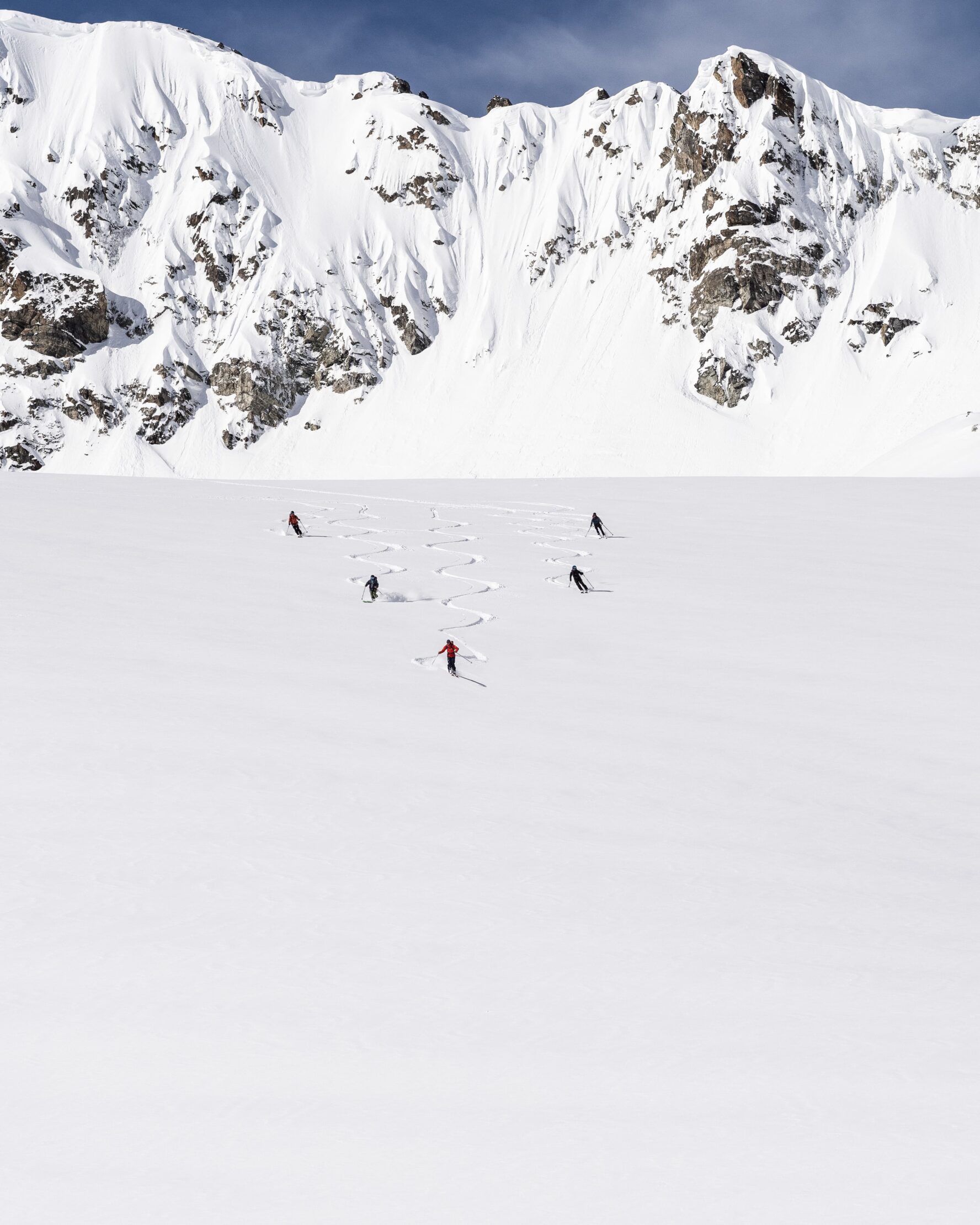 Silvretta 5 skiers Austria