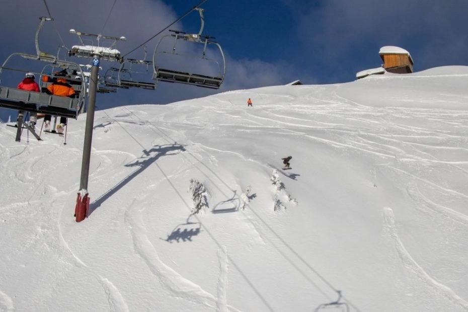A ski lift in a ski resort in British Columbia, Canada.