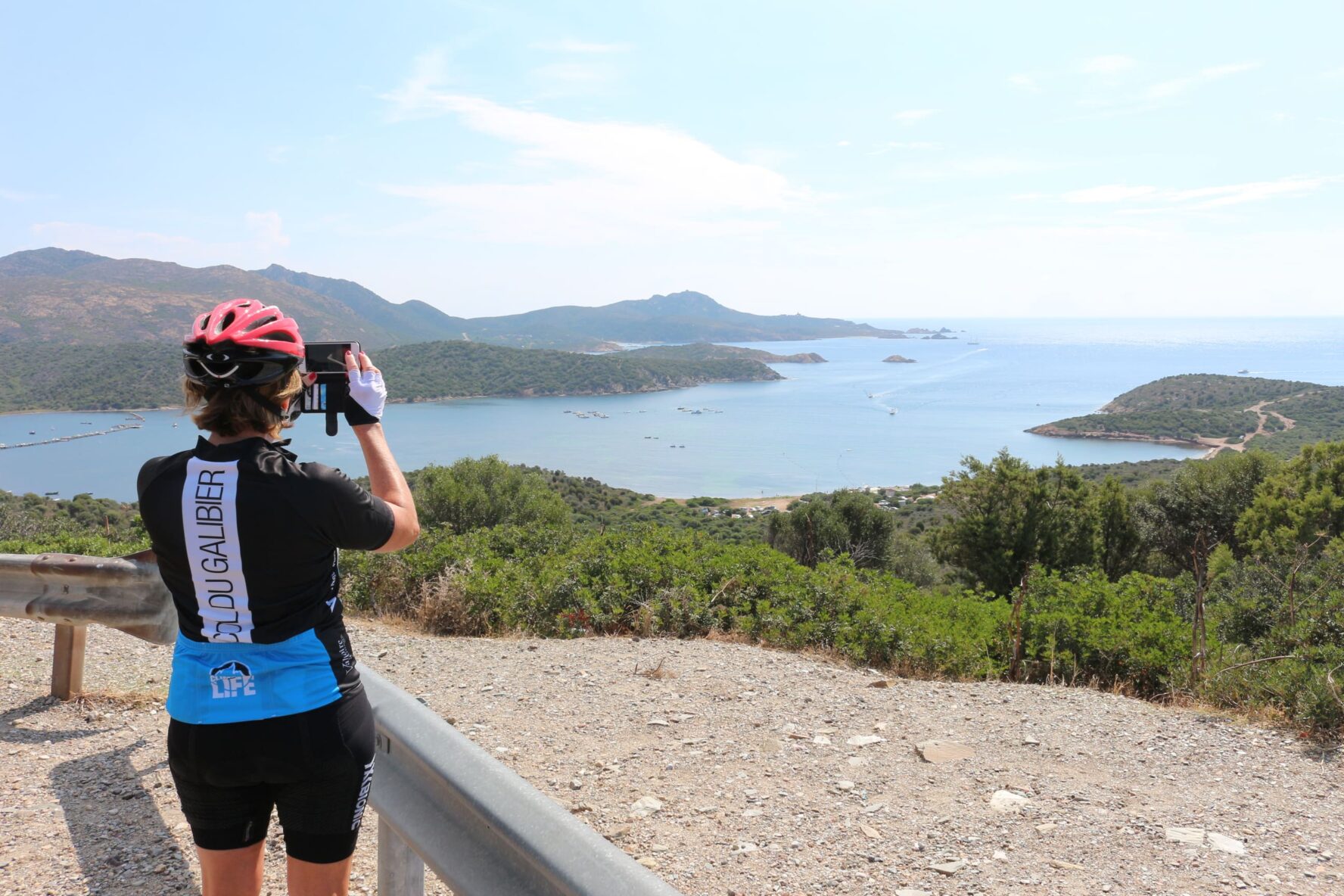 Taking a picture from a viewpoint in Sardinia